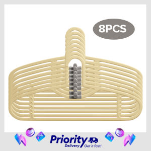 [8PCS]KL022 Collar Protection Hanger Non-marking Stackable Clothing Drying Rack Non-slip Clips Clothing Hanger Detachable Hooks