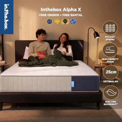 INTHEBOX ALPHA X - Kasur Springbed - FREE Bantal - Ukuran kasur 90x200 100x200 120x200 140x200 160x200 180x200 200x200