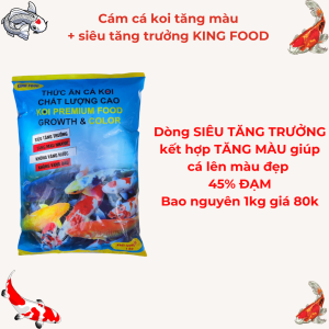 Cám cá koi thức ăn cá koi TĂNG MÀU và siêu tăng trưởng KING FEED gói 1kg Hàng chất lượng cao