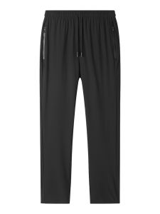 Mens Spandex Ice Cool Pants Breathable Slim Silk Elastic Jogger Trousers Quick Dry Casual Tapered Pants