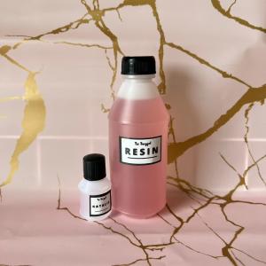 RESIN 250 gram 100 gram FREE Katalis Recine Warna Merah Bening Resine Red Clear Catalyst Catalis Fiberglas Resin Polyester