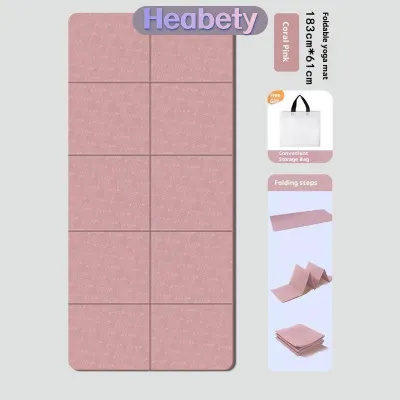 Heabety 4Mm Dày TPE Có Thể Gập Lại Yoga Mat 183x61Cm Dễ Dàng Lưu Trữ Cho Du Lịch Yoga Pilates Nhà Tập Thể Dục Sàn Mat