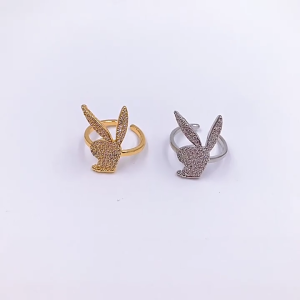 ble Open Bunny Ring for Women Girls Animal AdjustaRings Rabbit Lover Rock Ring Party Ring Finger Decoration Gold/Silver