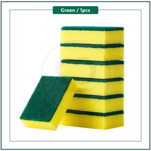 Kitchen Dishwashing Sponges Dual-purpose Non-Scratch Double-sided Cleaning Scrub Decontamination Sponge Household Accs