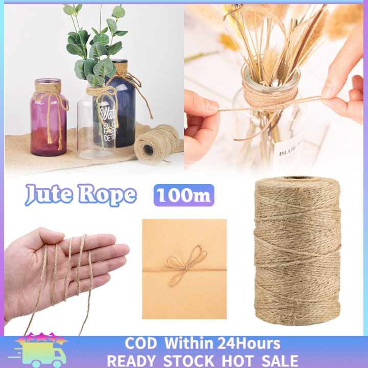 [Fast Delivery]100m Vintage Jute Twine Natural Burlap Jute Rope String ...