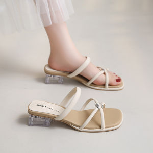 Clip-on Slippers Wear Womens Platform Soles Trendy Flip-flops with Skirts and Fairy Style Pearl Sandals in Summer