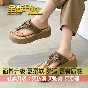[Free Shipping] Stylish Casual Comfortable And Versatile WomenS Outdoor Slippers 2026 New Bohemian Thick-Soled Toe-Post Flip-Flops