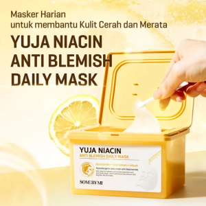 SOME BY MI Yuja Niacin Anti Blemish Daily Mask Yuja Extract Niacin Arbutin Triple Brightening Formula | Old Acne Mark Fade Melanin Suppress Sun Tan Darkening Reverse Dull Yellow Tone Lift Uneven Pigment Balancing