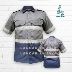 Atasan Kombinasi 2 Pendek Kemeja kombinasi Lengan Pendek Desain Baru Katelpak Wearpack Werpak kombinasi Pendek