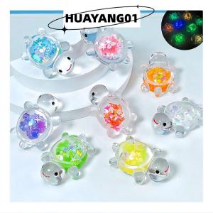 HUAYANG01 [2023 new HOT FASHION] 1PC Glowing Turtle Garden Fish Tank Miniatures Ornaments Mini Luminous Glitter Turtle Home Decoration Landscaping Crafts
