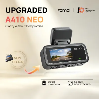 70mai A410 Neo Car Dash Cam 2.5K Dual Recording GPS Night Vision 24H Parking Surveillance WiFi Dashcamera