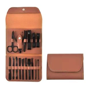 MIISOO Set Gunting Kuku Premiun Set 19 in 1 Manicure Set Perawatan Kuk