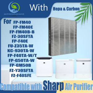🔥Original and Authentic🔥Replacement Compatible with sharp FP-FM40、FP-FM40B-B、FP FM40E 、FZ-30SFTA、FP-F40E、FU-Z35TA-W、KC-930TA-W、FP-F40TA-W/T、FP-G50TA-W、FP-GM50B、FZ-Y30SFTA、FZ-F40SFE Filter Air Purifier Accessories HEPA&Active Carbon High-Efficiency H13