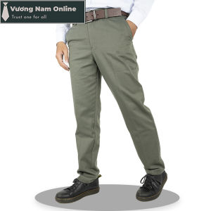 [Hoàn tiền 20%] Quần kaki nam trung niên ống suông vải dệt sọc vải dày form đẹp VNO42