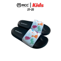MCC PROJECT Dino Rooaarr Black White Premium Slides Sandal Anak Slip On. 
