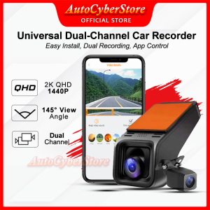 Universal Car Recorder 1440p(2K)+1080P Rear Dual-Channel Night Vision Car Dash Cam Bulit-in WIFI APP connection Easy install App control