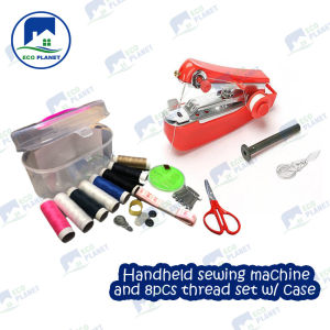 ECOPLANETOFFICIAL Handheld Sewing Machine 22 Pcs Mini Portable Cordless Sewing Household Quick Repairing Tool with Conventional Kit for Fabric Cloth Handicrafts Home Travel Use
