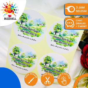 2-4 Buzz Gell Sticker Label Eid Fitri Stiker Lebaran Bulat Selamat Idul Fitri Gift Ramadhan Bandung