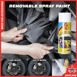 Car Motorcycle Rim Spray Paint Color Plastic Dip Silicon Silicone Removable Rubber Spray Paint Matte Flash Black Transparent 400ml