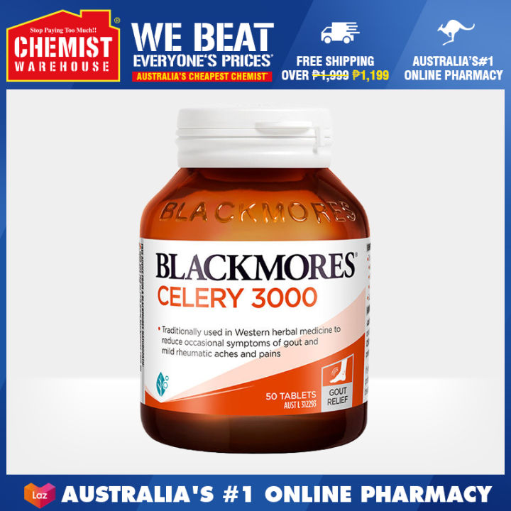 EXP Date 2024/09/02 Blackmores Celery 3000 50Tablets Relieves The