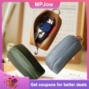 【MPJow】 PU Leather Car Key Case Men Women Wallets Housekeeping Keys Covers Zipper Storage Pouch Card Bags