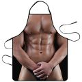 Novelty Cooking Gift Kitchen Muscle Men Baking Apron Sexy Men Bib Costume Funny BBQ Chef. 