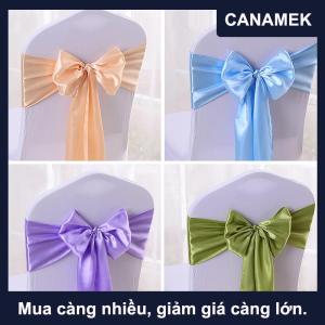 【CANAMEK】 Khăn choàng sa tanh đầy màu sắc nơ ghế đám cưới chất lượng cao khăn choàng ghế đồ trang trí tiệc sinh nhật khách sạn biểu diễn bán sỉ