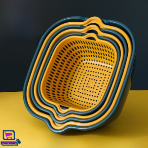 2pcs Vegetable Drainer Fruit Basket For Fruit Washing Plastic Basin Vegetable Washing Basin Drain Basket Basin