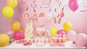 Hippie Two Groovy Flower Bus Paper Plates Cups Tableware for Kids Bohemian Birthday Party Decorations Supplies