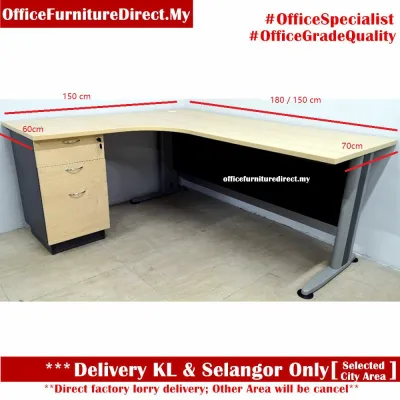 VSS T2 L Shape Office Table with 3 Drawer TL 1515-3D SUPERIOR COMPACT TABLE TL1515-3D