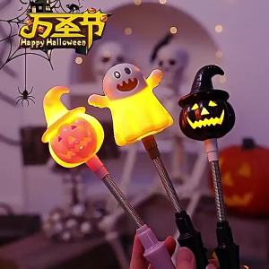 Halloween led Đèn bí ngô quay tay đèn trang trí tạo không khí cho quán bar tiệc tùng quà tặng trẻ em vật trang trí nhỏ.