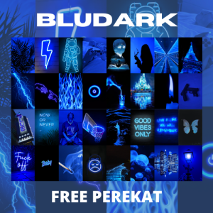 Poster aesthetic isi tema neon blue