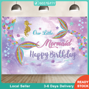 Little Mermaid Backdrop Photography Background For Under The Sea Birthday Party Decorations