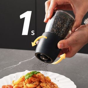 DEER Glass Body Pepper Grinder Large Capacity Ceramic Grinder Salt Grinder Practical Labor-Saving Spice Mill Kitchen Mill
