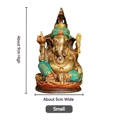 Copper Elephant Trunk God Statue Decoration Ganesha Sculpture Feng Shui Ornament Home Office Decoration Car Ornament