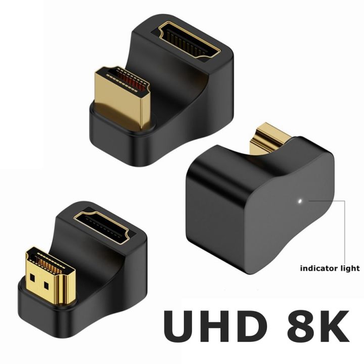 1Pc UHD 8K 4K HD 120Hz 90 Degree Angled Adapter Mni Micro To HDMI ...