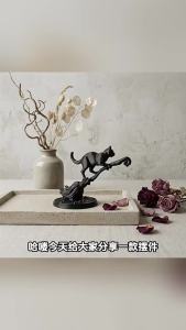 3D Printed broom and cat figurines Halloween desktop scene decorations wholesale decorative crafts