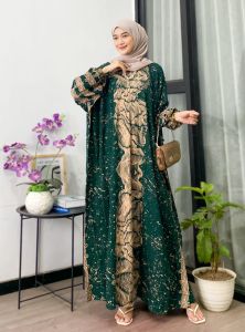 Gamis Kaftan Terbaru Rayon Premium Kekinian Jumbo Motif ERIKA / Baju Muslim Wanita Lebaran