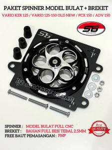 1 Set Cover Pelindung Kipas Radiator Robot Full CNC + Breket Dudukan Spinner Vario 125/150 New