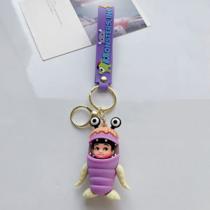ZEEMIN Halloween Christmas Cartoon Disney Monsters Inc. Character Keychain Kawaii Car Bag Pendant Couple Girls Jewelry Accessories Toys Key Holder Decor