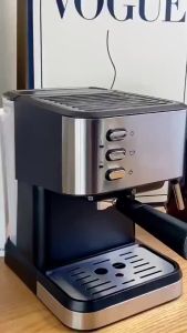 ArcticBreeze Semi Automatic Espresso Coffee Machine with Milk Frother for Home Use Small Size Made in Italy 15 Bar Pressure Stainless Steel