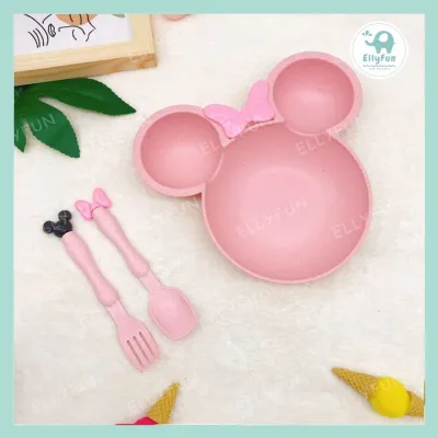 ELLYFUN Macaron colors mouse baby feeding plate set for baby & kids BF0025