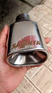 SAVINTA Buntut Ujung Variasi Knalpot Mobil Kotak Silent Halus Stainless Steel Inlet 2inc Universal