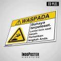 Safety Sign Rambu K3 PVC ANSI Bahaya Terpeleset Perhatikan Langkah Anda. 