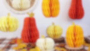 Pumpkin Honeycomb Centerpiece Pinkish Purple Tissue Paper Honeycomb Tabletop with Glitter Pumpkin Fall Party Supplies