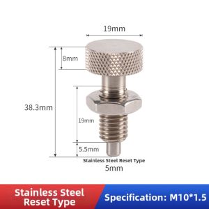 INNEWIN 1Pcs Stainless Steel Spring Plunger Carbon Steel M6 M8 M10 M12 M16 Knurled Knob Plunger Durable With Nut Self Locking Index Pin for Metalworking DIY Supplies