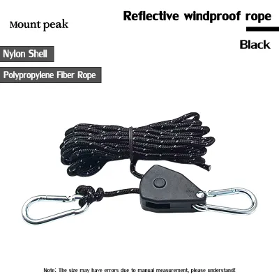 Camping Rope Pulley Adjuster Regulator 4 meter Paracord Outdoor Adjustable Tensioner Reflective Tent Buckle Tali Khemah