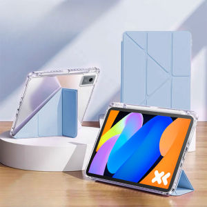 Foldable Support Multi Angles Acrylic Transparent Hard Case for Lenovo Xiaoxin Pad 11 2025 TB335FC 11 Inch with Pencil Holder