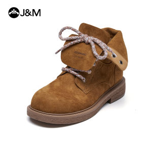 Joy&Mario Womens Retro Fashion Boots Versatile High-Calf Short Boots