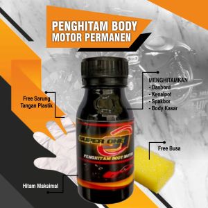 PENGHITAM BODY MOTOR PERMANEN  SUPER ONE 91 HITAM INSTAN GLOWING SEPERTI BARU ISI 30 ML